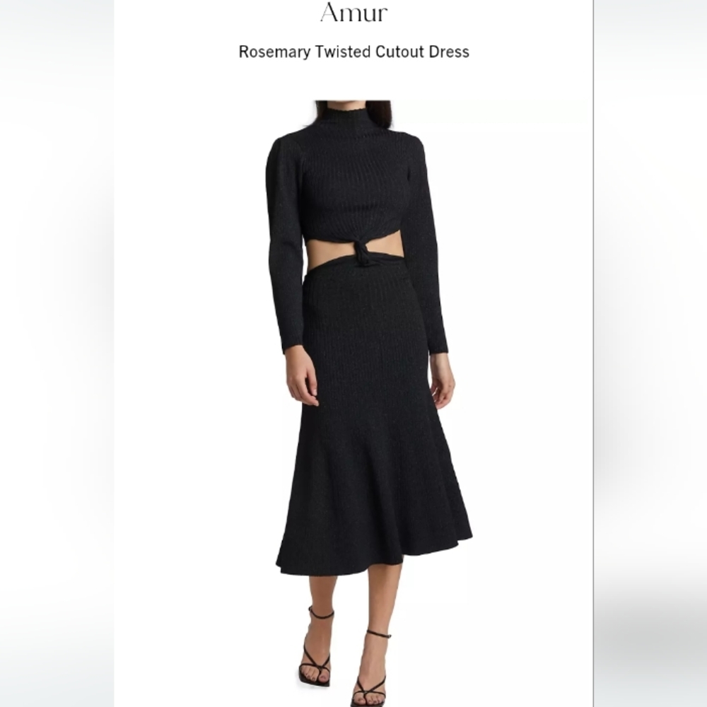 NWT AMUR sz XL 10-12 Midi Sweater dress Mock neck Long sleeves